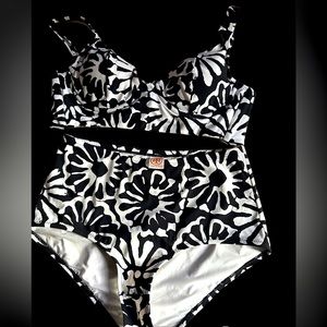 Tory Burch two piece black and white bikini